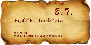 Bujáki Terézia névjegykártya